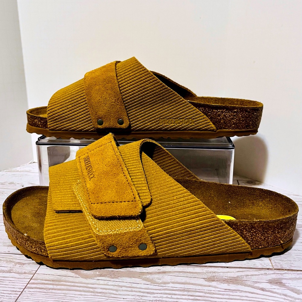 Birkenstock Kyoto Corduroy Cork Brown Suede Sandals EU 42 Men 9 W 11 Reg / Wide